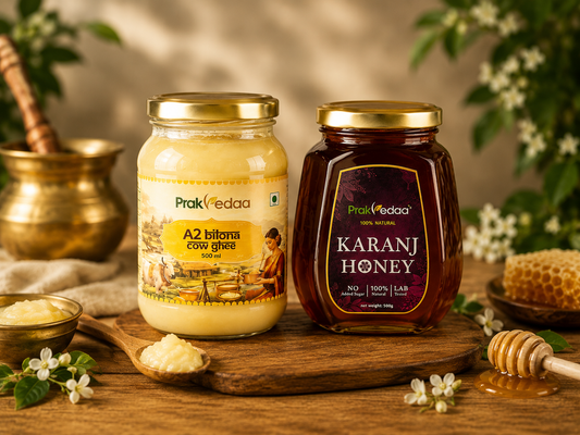 A2 Bilona Ghee & Karanj Honey Combo